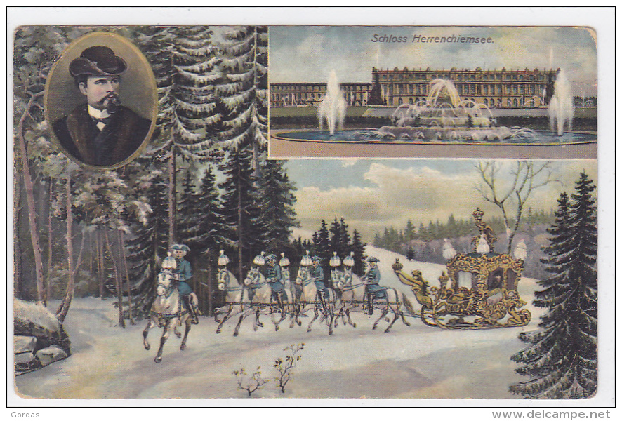 Germany - Schloss Herrenchiemsee - Konig Ludwig 2 Von Bayern - Embosed Postcard - Rosenheim