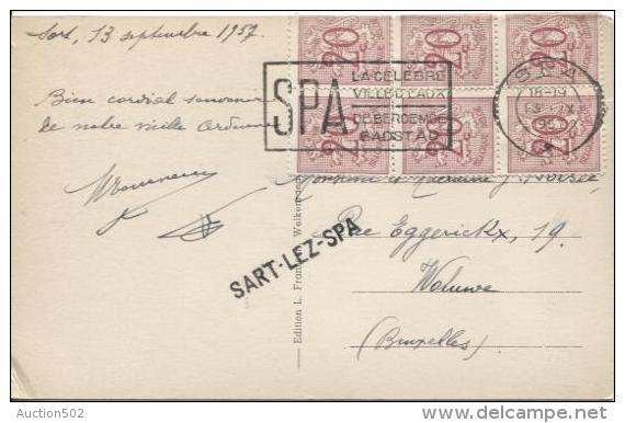 TP 851(6) S/CP La Maison Du Maquis C.Spa 1957 + Griffe Sart-Lez-Spa PR882 - Linear Postmarks