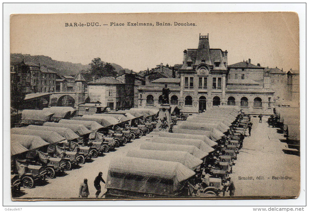 BAR LE DUC (55) - PLACE EXELMANS, BAINS DOUCHES - VOITURES - Bar Le Duc