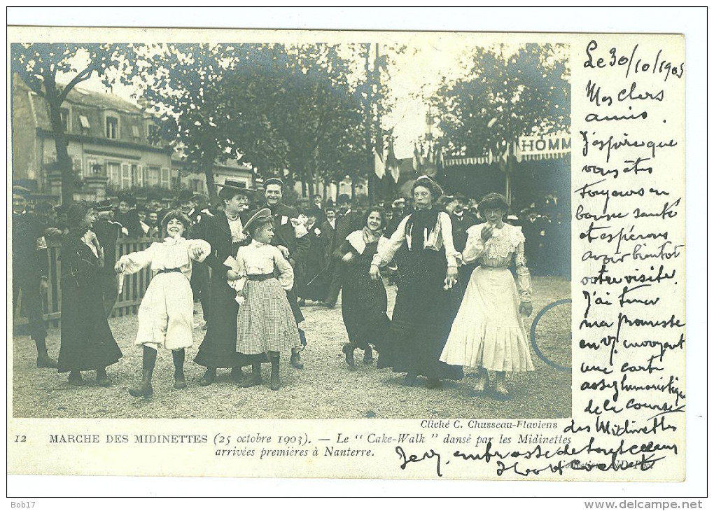 Superbe Carte - Marche Des Midinettes - Le CAKE-WALK - Précurseur En TBE - Nanterre