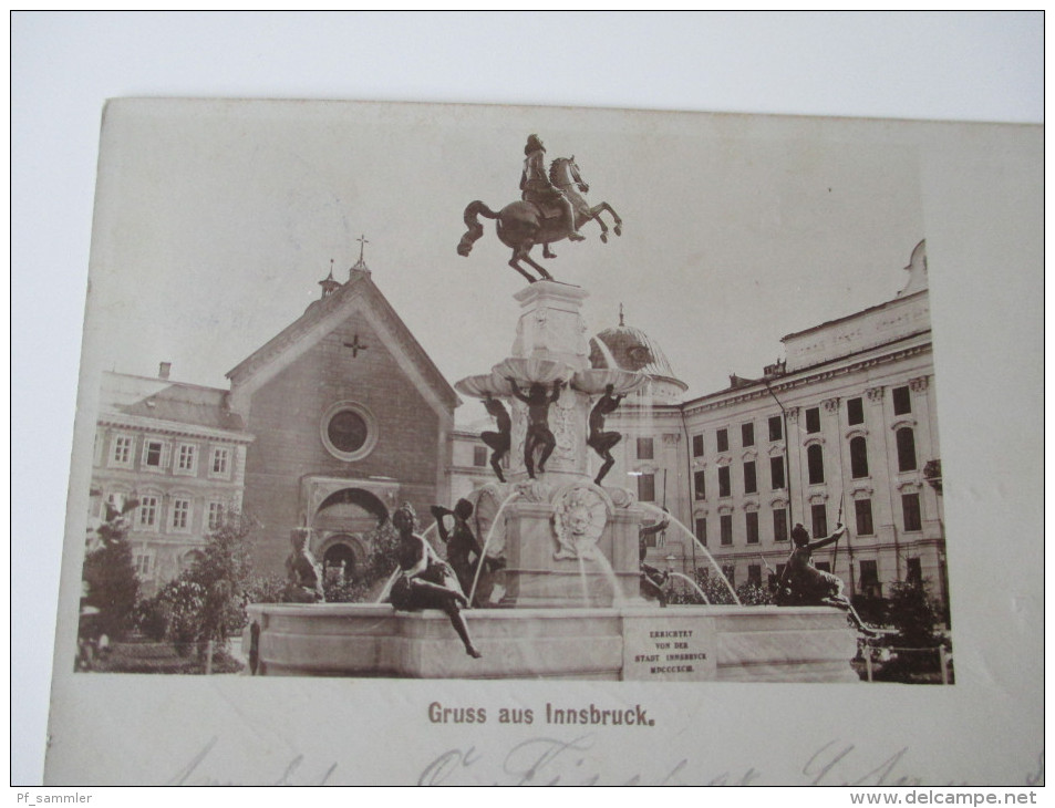 Fotokarte / Echtfoto 1898 Gruss Aus Innsbruck. Verlag Fritz Gratl Photographie. Tolle Karte!! - Innsbruck