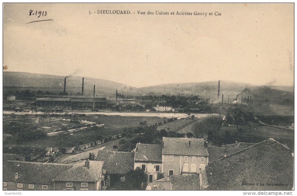 ( CPA 54 )  DIEULOUARD  /  Vue Des Usines Et Aciéries Gouvy Et Cie  - - Dieulouard