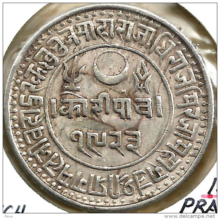 INDIA BRITISH KUTCH 5 KORI MOTIF FRONT & BACK REGAL ISSUE AD1866 EF AG SILVER READ DESCRIPTION CAREFULLY !!! - India