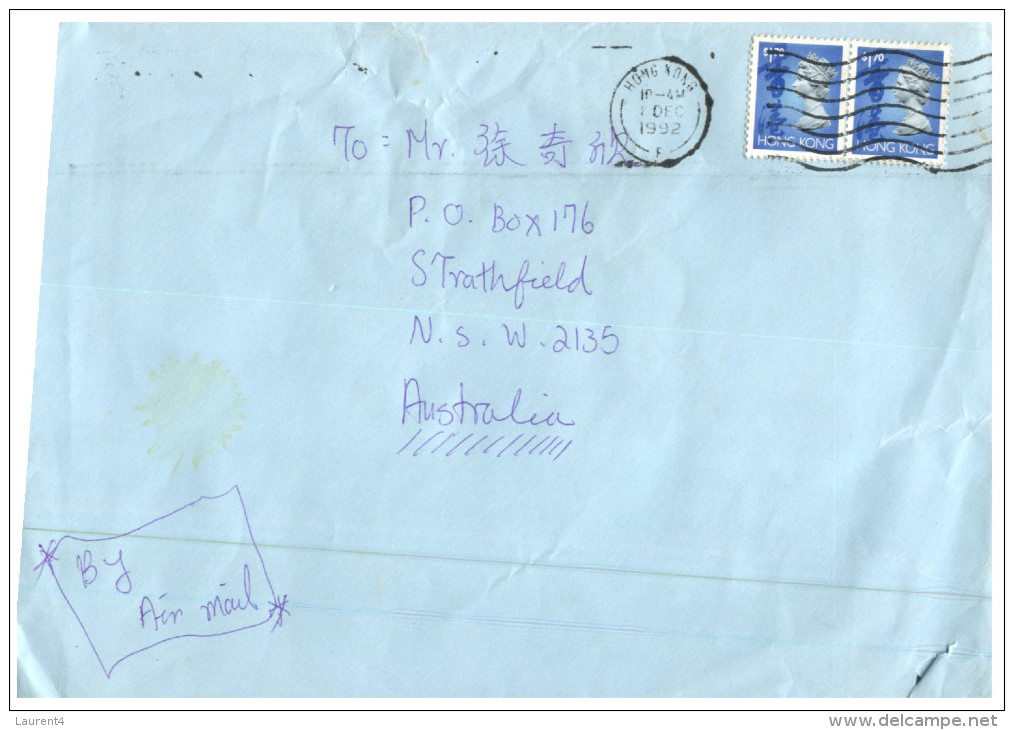 (PF 567) China Hong Kong To Australia Air Mail Letter - 1990´s - Lettres & Documents