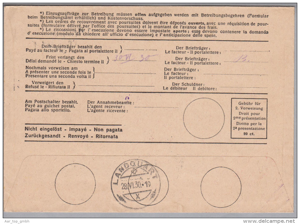 Motiv Geld Bank 1930-06-28 Solothurn Einzugsauftrag Mit Oval-Firmenfreistempel - Non Classés