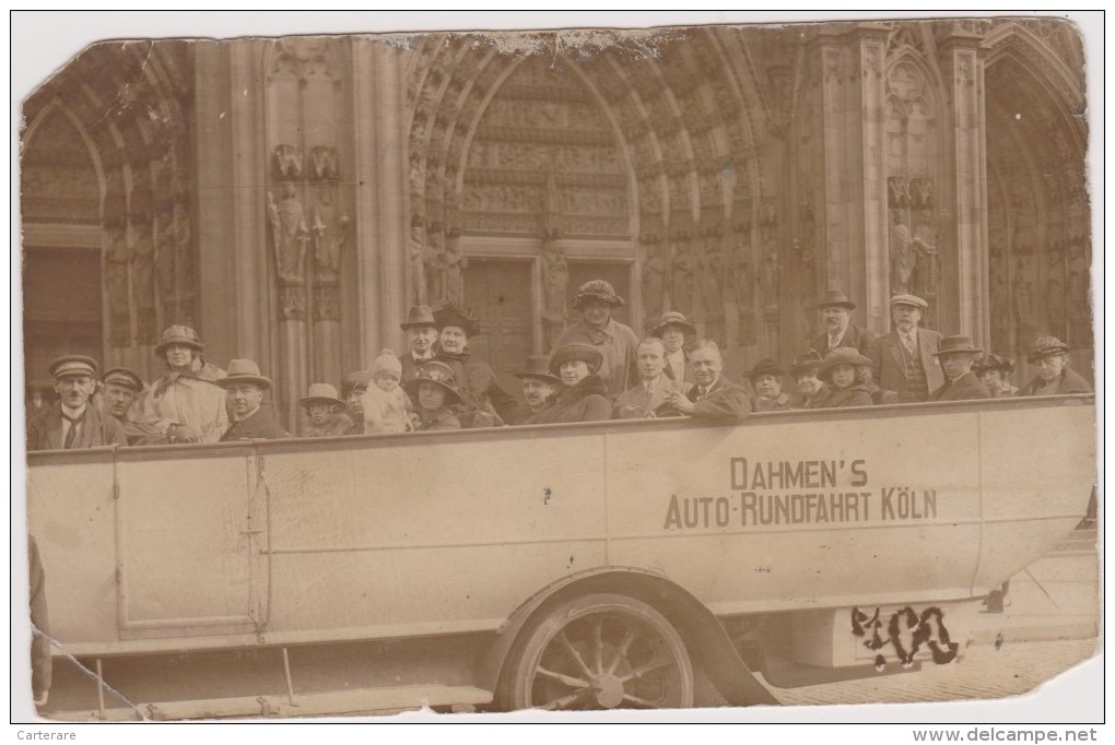1927,CARTE PHOTO,ALLEMAGNE,GERMANY,RHENANIE DU NORD WESTPHALIE,KOELN,cologne, Transport,DAHMEN´S,AUTO RUNDFAHRT KOLN,rar - Koeln