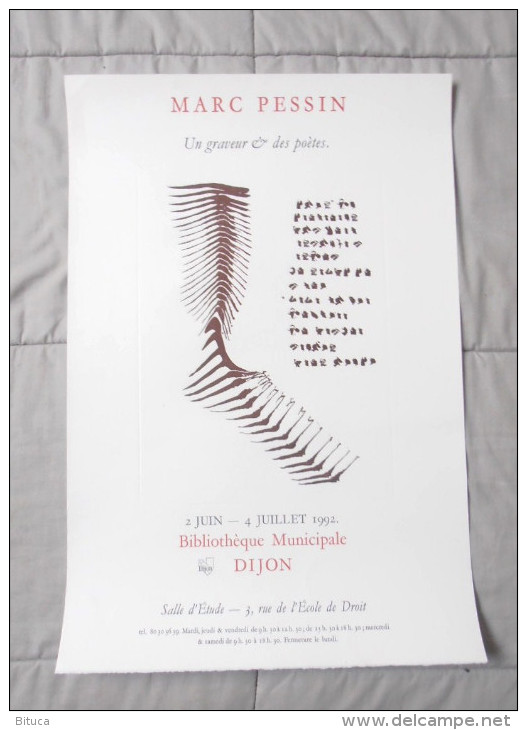 Affiche Exposition Format 56x38 Marc Pessin Tres Rare Du 2 Juin Au 4 Juillet 1992 À Dijon - Posters