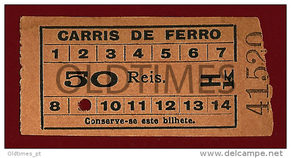 PORTUGAL - LISBOA - CARRIS DE FERRO - 1900 OLD TRAM TICKET - Europa