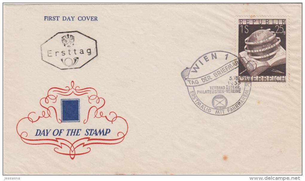 Ersttag Briefcuvert - Tag Der Briefmarke 1953 Mit Stempel Wien 1 - Gebraucht