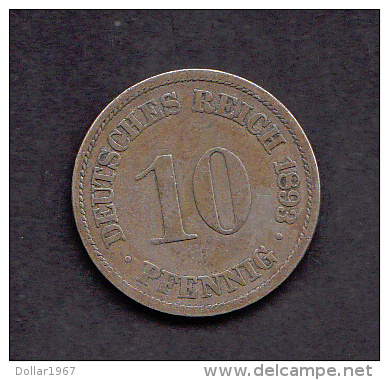Kaiserreich , 10 Pfennig , Jäger 13 , 1893 A - 10 Pfennig