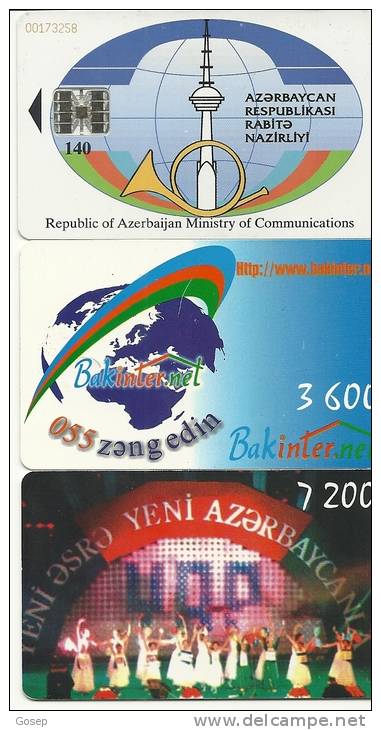 Azerbaijan-(3 Chip Cards)-used+2 Card Prepiad Free - Azerbaïjan