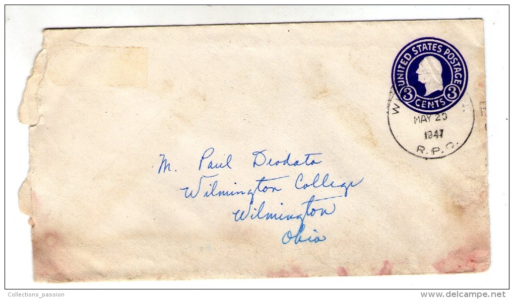 Lettre , United States Postage , 1947 , 3 Cents - 1941-60