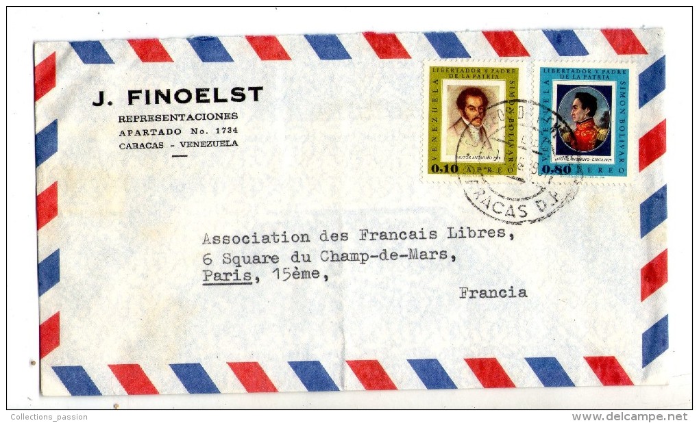 Lettre , VENEZUELA , Caracas , J . Finoelst , 1966 - Venezuela