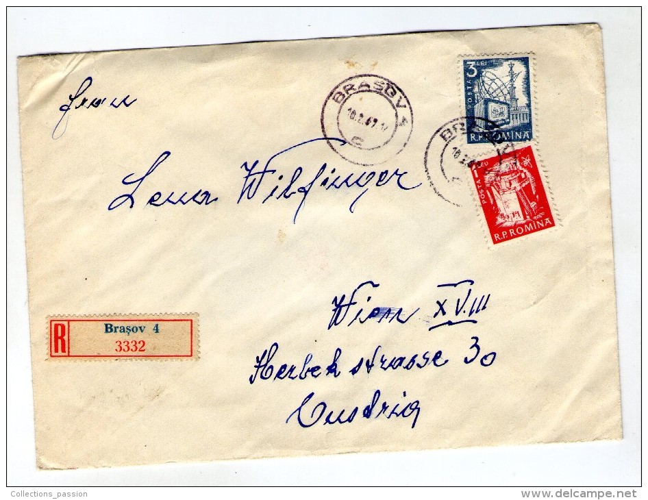 Lettre ,R.P. ROMINA , R , Recommandé Brasov 4 , 1969 - Postmark Collection