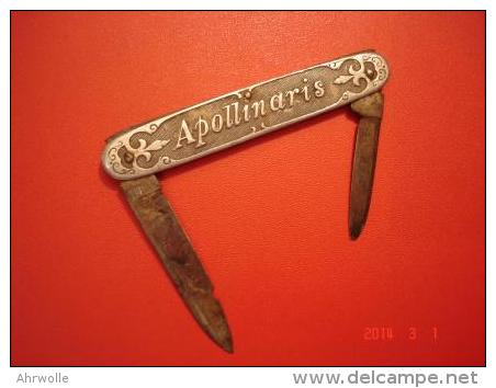 Apollinaris Reklame Messer Apenta Jugendstil Ca. 1920 Bad Neuenahr Apollinaris Brunnen Ahr - Antike Werkzeuge