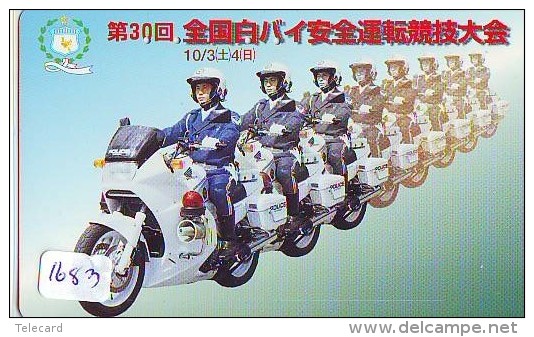 Télécarte Japon * MOTOR  * POLICE (1683)  Phonecard Japan * TELEFONKARTE * MOTORBIKE * - Police