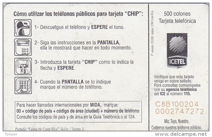 Costa Rica, CRI-C-24, Pseudosphinx Tetrio (1st Edition), 2 Scans. - Costa Rica