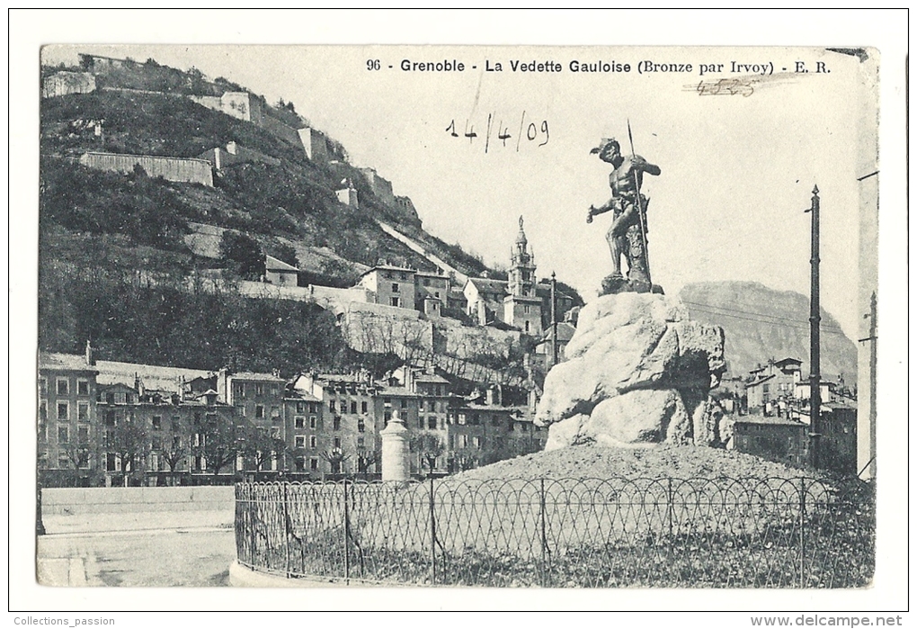 Cp, 38, Grenoble, La Vedette Gauloise, Voyagée 1909 - Grenoble