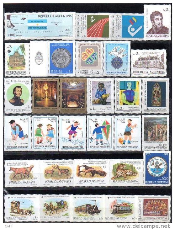 ARGENTINE 1983 - COMMEMORATIFS (41v + 1 Bloc) - Neufs