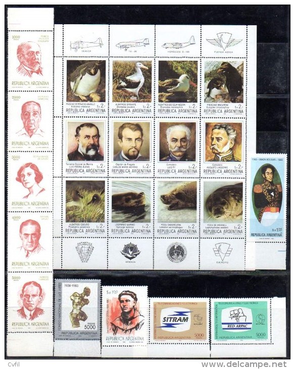 ARGENTINE 1983 - COMMEMORATIFS (41v + 1 Bloc) - Neufs