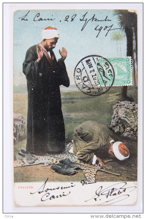 Prière Musulmane, Religion Islam (Egypte), Carte Postale Ancienne. - Islam