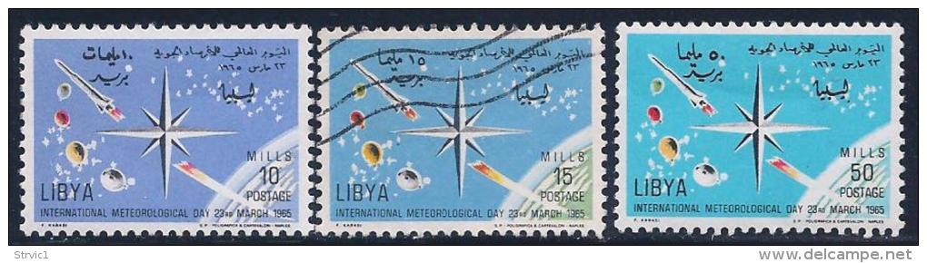 Libya, Scott # 276 MNH, 277 Used, 278 Mint Hinged  World Meteorological Day, 1965 - Libya
