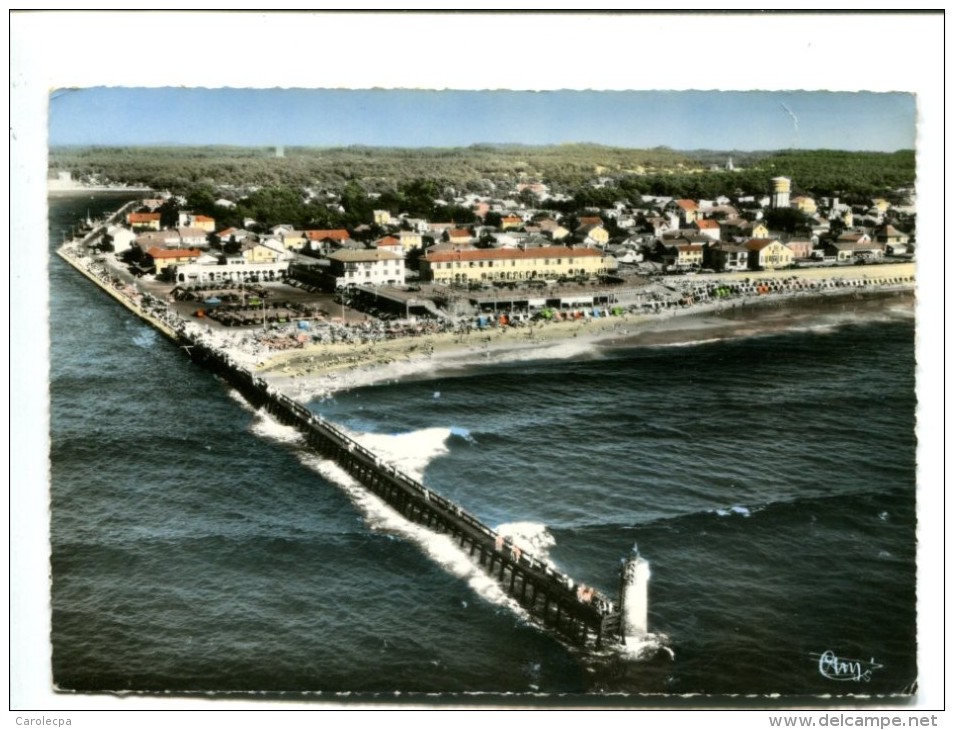 CP -  CAPBRETON (40) LA PLAGE ET L ESTACADE VUE AERIENNE - Capbreton