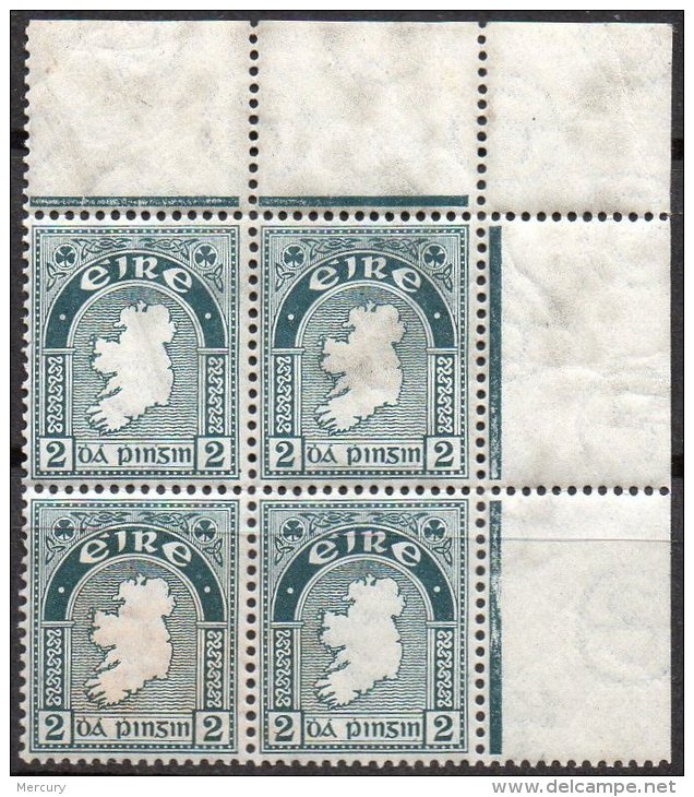 IRLANDE - Bloc De 4 Coin De Feuille  De 2p. De 1922-24 Neuf - Nuovi