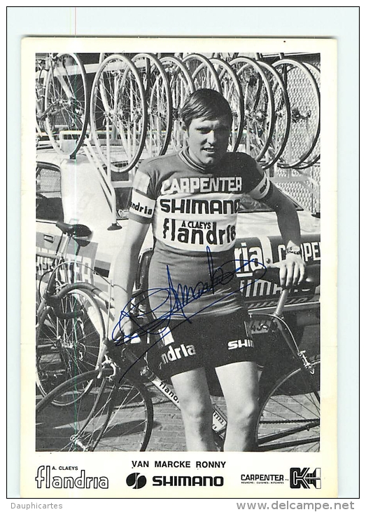 Ronny VAN MARCKE  - Autographe Manuscrit - Equipe FLANDRIA  SHIMANO - 2 Scans - Wielrennen