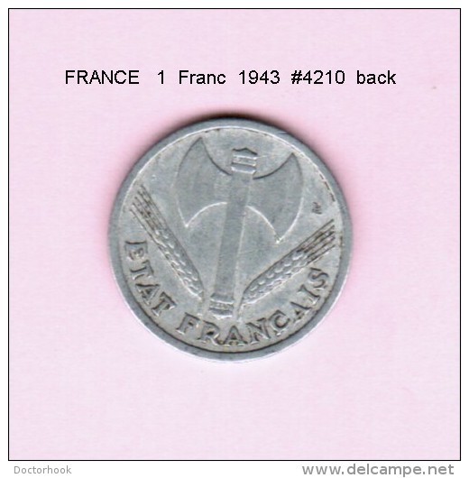 FRANCE   1  FRANC  1943  (KM # 902.1) - Other & Unclassified