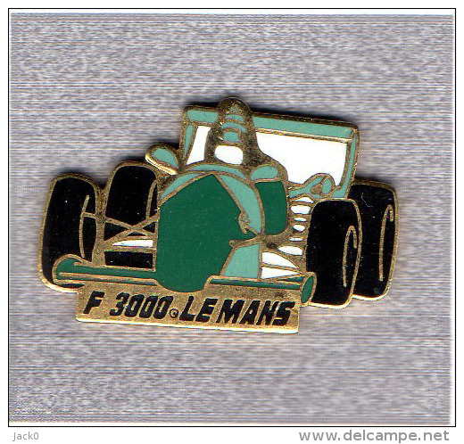 Pin´s  Sport  Automobile  F 1, Rallye  F 3000  LE  MANS  Voiture  Verte - F1