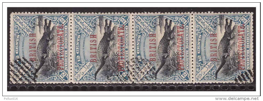 North Borneo 1901 SG 135 Strip Used Crocodile - North Borneo (...-1963)