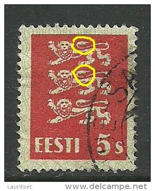 ESTLAND Estonia 1928 Michel 77 + Plate Error Plattenfehler O - Estland