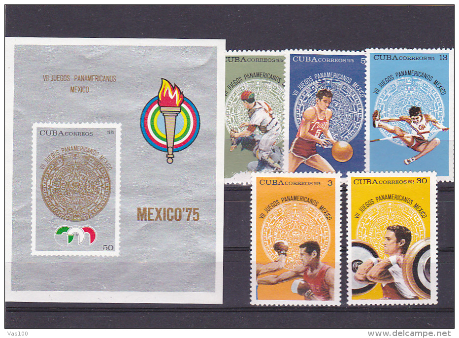 BASKETBALL, BOXING, WEIGHT LIFTING, MNH, 1975, MEXICO - Nuevos