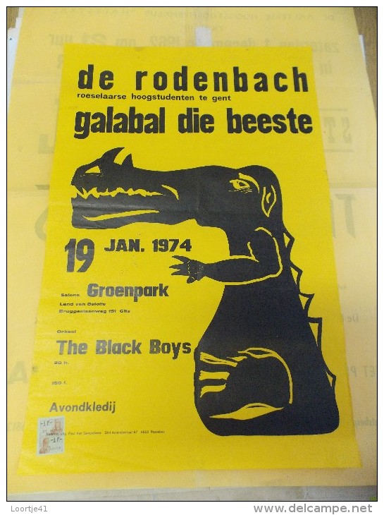Affiche Galabal Die Beeste - De Rodenbach - Studenten Gent Roeselare 1974 - Posters