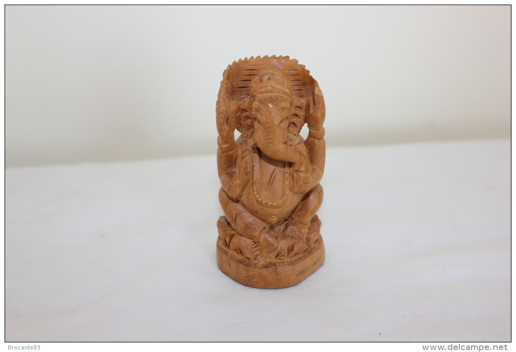 Statuette Ganesh Hauteur 7 Cm En Bois - Art Oriental