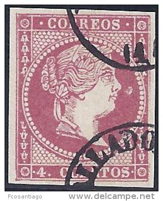 ESPAÑA 1856 - Edifil #48itc - VFU - Variedad: Circulo Blanco Delante De La Nariz) - Usados