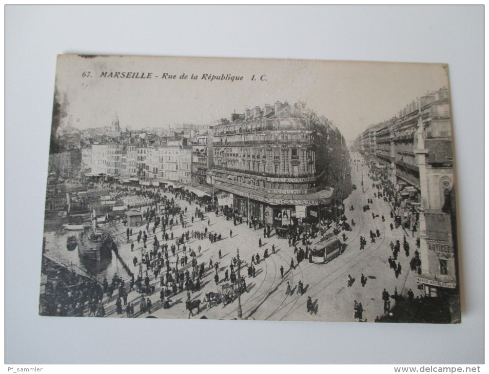 Ansichtskarte 67. Marseille - Rue De La Republique 1.C. - Straßenhandel Und Kleingewerbe