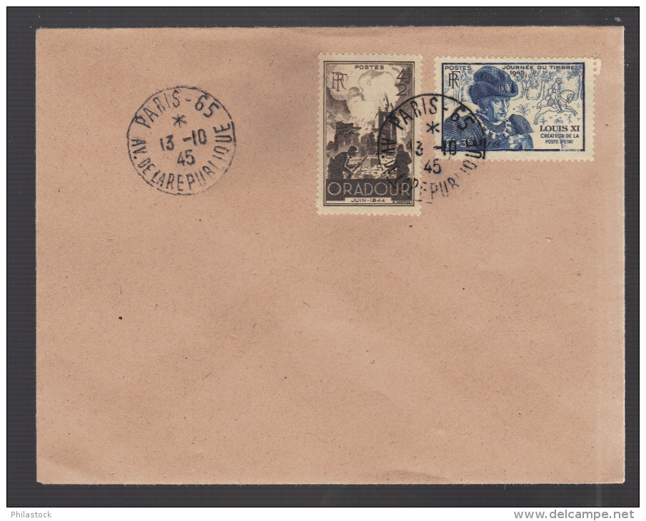 FRANCE 1945 N° 743 & 742 Obl. S/Lettre FDC - ....-1949