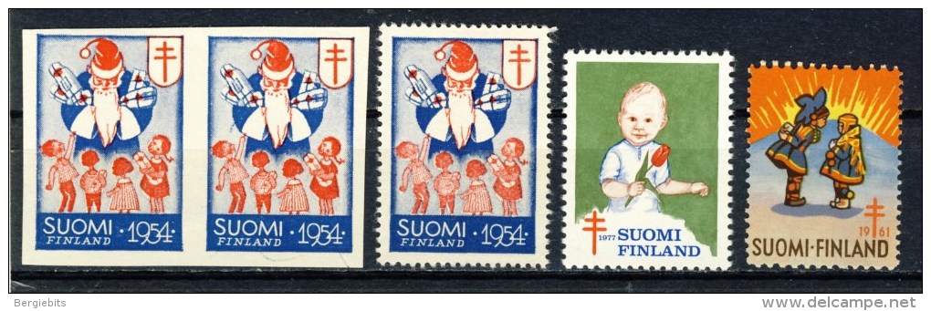 1954 1977 Finland  MNH  " Tuberculosis Labels " MNH 2 Imperforated - Other & Unclassified