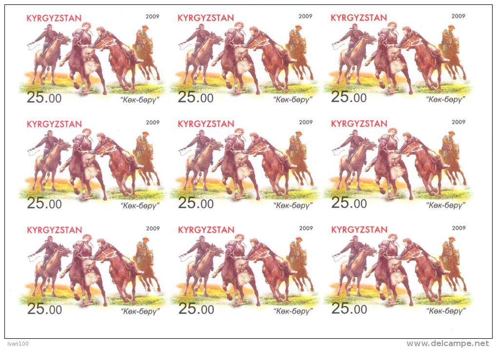 2009. Kyrgyzstan, National Sport, Sheetlet IMPERFORATED, Mint/** - Kirghizistan