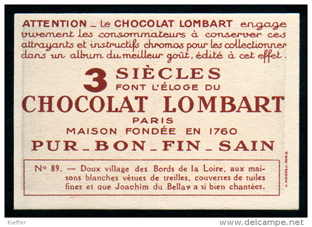 Chocolat LOMBART  N° 89 Indre Et Loire Noisay Maisons - Lombart