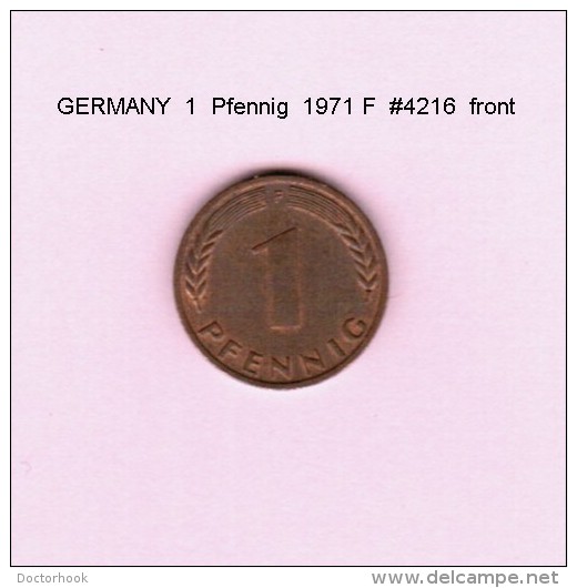 GERMANY   1  PFENNIG  1971 F  (KM # 105) - 1 Pfennig