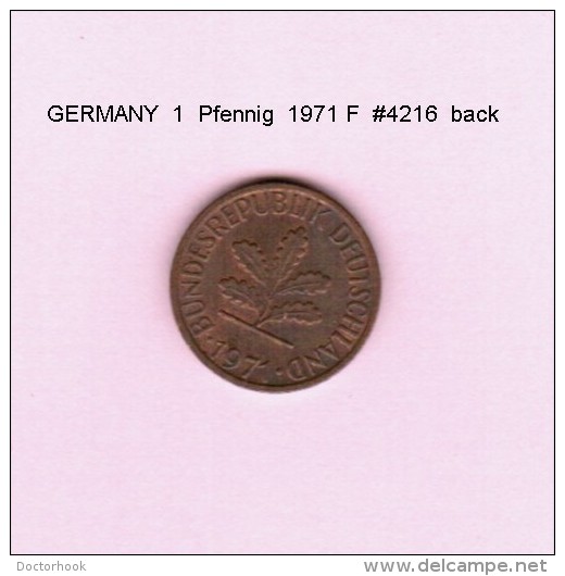 GERMANY   1  PFENNIG  1971 F  (KM # 105) - 1 Pfennig