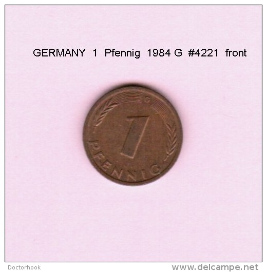 GERMANY   1  PFENNIG  1984 G (KM # 105) - 1 Pfennig