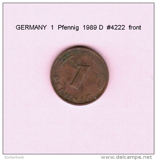 GERMANY   1  PFENNIG  1989 D (KM # 105) - 1 Pfennig