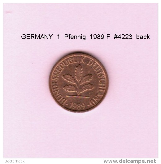 GERMANY   1  PFENNIG  1989 F (KM # 105) - 1 Pfennig