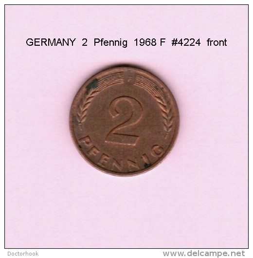 GERMANY   2  PFENNIG  1968 F (KM # 106a) - 2 Pfennig