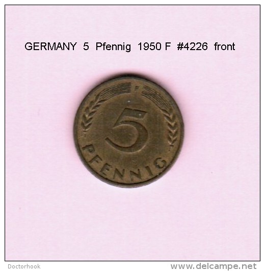 GERMANY   5 PFENNIG  1950 F  (KM # 107) - 5 Pfennig