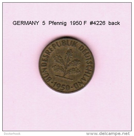 GERMANY   5 PFENNIG  1950 F  (KM # 107) - 5 Pfennig